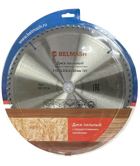 Пильные и алмазные диски: Диск/ламинат БЕЛМАШ 72Т 315х32/30мм [RD127A/RD117A] фотографии