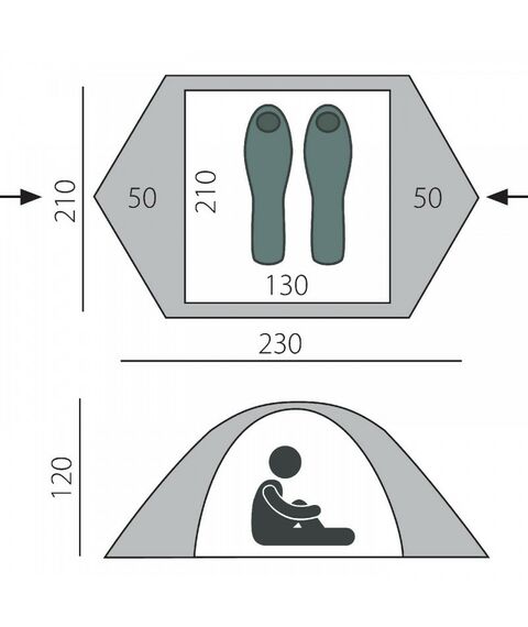 Палатки: Палатка BTrace Malm 2 210*250*120 см, зеленый/бежевый фотографии