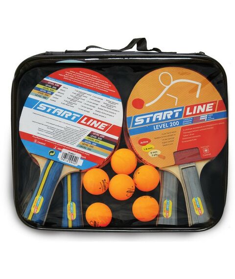 Настольный теннис: Набор для настольного тенниса START LINE 4 ракетки 2*, 6 мячей сумка на молнии с ручкой фотографии