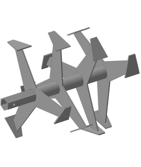 Навесное оборудование для мотоблоков и культиваторов: Фрезы гусиные лапки  ФМБ.S32.390.355 D=390мм, В=355мм, втулка d=32мм шестигр. фотографии