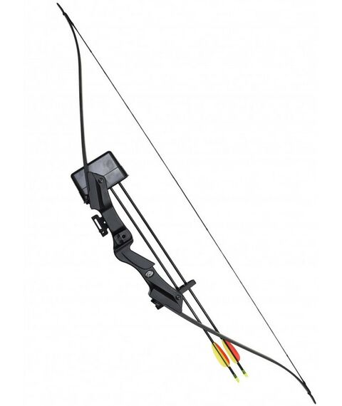 Луки и арбалеты: Лук рекурсивный  Man Kung RB007 20lbs, стрелы 2шт., кивер, крага, крепеж, черный фотографии