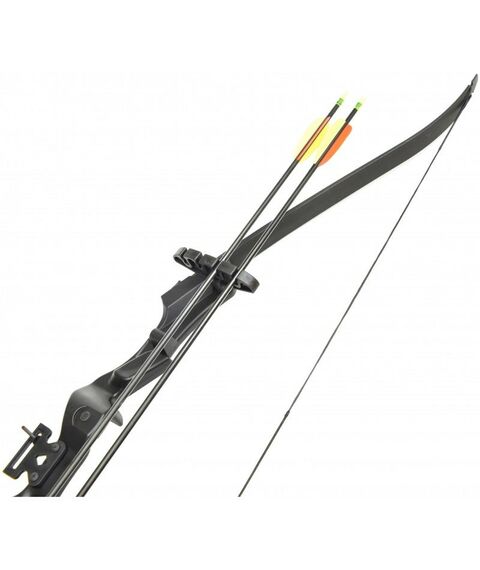 Луки и арбалеты: Лук рекурсивный  Man Kung RB007 20lbs, стрелы 2шт., кивер, крага, крепеж, черный фотографии