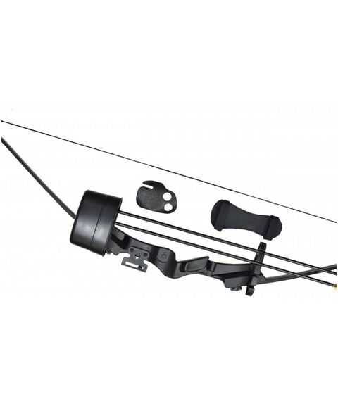 Луки и арбалеты: Лук рекурсивный  Man Kung RB007 20lbs, стрелы 2шт., кивер, крага, крепеж, черный фотографии