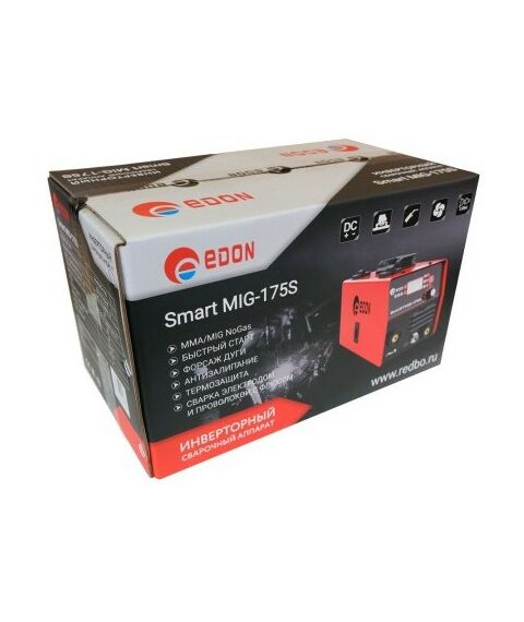 Сварочные аппараты: Полуавтомат сварочный инверторный EDON SMART MIG-175S MIG/MAG 30-175А, ММА 20-175А, 0.8-1.0мм, 7.1кг [213521113902] фотографии