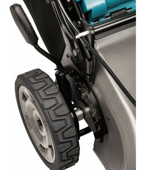 Газонокосилки: Газонокосилка аккумуляторная самоходная Makita DLM462 Li-ion 36В, B=46см, Н=20-100мм, 60л, 2х5Ач, 39кг фотографии