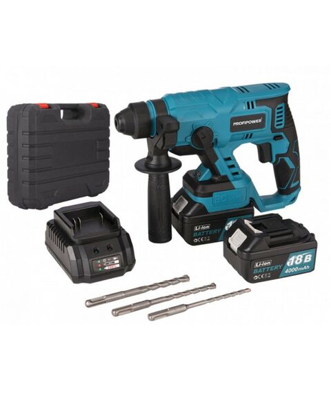 Перфораторы: Перфоратор аккумуляторный PROFIPOWER MKDHR-18V Li-Ion 18В, 1.9Дж, 3 режима, SDS+, 2х4Ач, 2.56кг, б/щет, кейс [T0058] фотографии