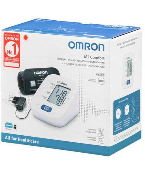 Диагностические приборы: Тонометр Omron M2 Comfort с адаптером фотографии