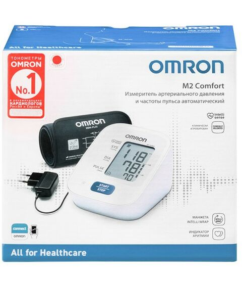 Диагностические приборы: Тонометр Omron M2 Comfort с адаптером фотографии