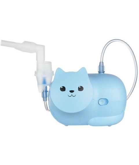 Ингаляторы (небулайзеры): Ингалятор компрессорный детский Omron Neko Kat (KRU) голубой фотографии