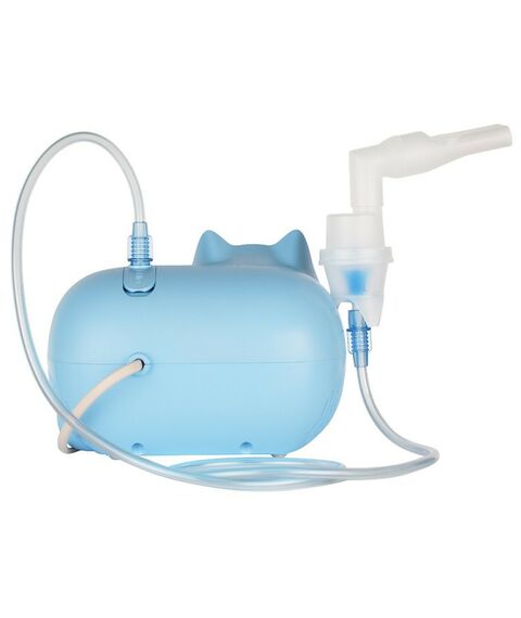 Ингаляторы (небулайзеры): Ингалятор компрессорный детский Omron Neko Kat (KRU) голубой фотографии
