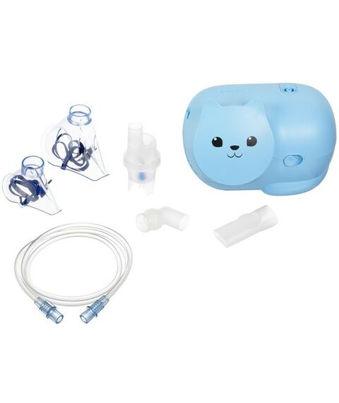 Ингаляторы (небулайзеры): Ингалятор компрессорный детский Omron Neko Kat (KRU) голубой фотографии