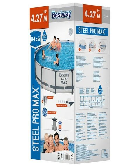Бассейны: Бассейн каркасный Bestway Steel Pro MAX 427 х 84 см фильтр-насос [56595] фотографии