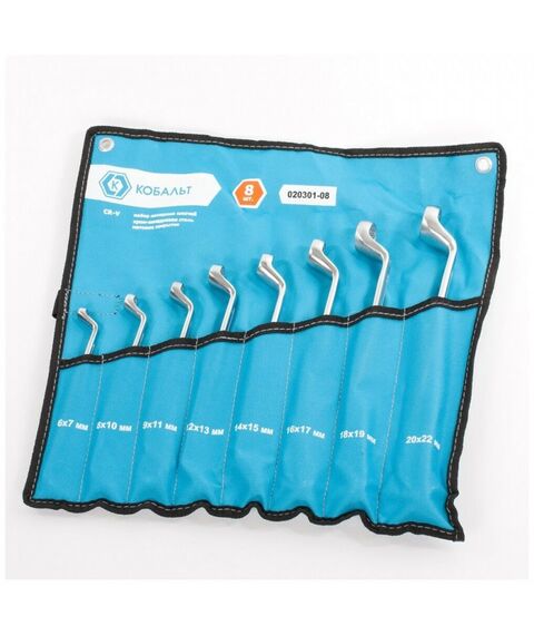 Наборы инструментов и ключи: Набор ключей накидных Кобальт 020301-08 6x7, 8x10, 9x11, 12x13, 14x15, 16x1 фотографии