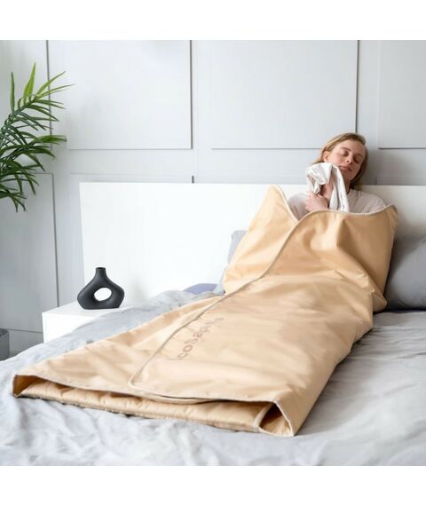 Электропростыни и одеяла: Термоодеяло для обертывания и инфракрасной сауны EcoSapiens Infrasauna 220х180 см бежевое фотографии