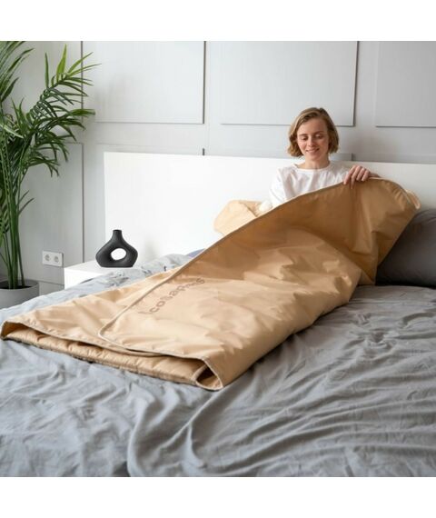 Электропростыни и одеяла: Термоодеяло для обертывания и инфракрасной сауны EcoSapiens Infrasauna 220х180 см бежевое фотографии