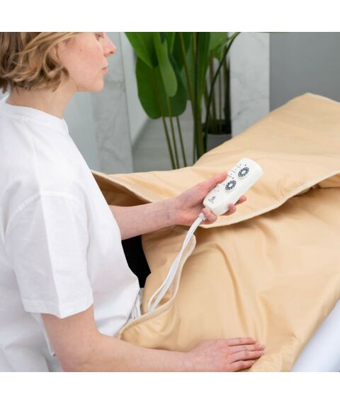 Электропростыни и одеяла: Термоодеяло для обертывания и инфракрасной сауны EcoSapiens Infrasauna 220х180 см бежевое фотографии