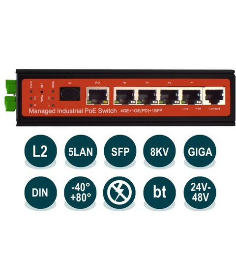 Коммутаторы, маршрутизаторы, межсетевые экраны: Управляемый L2 коммутатор Wi-Tek WI-PMS305GF-I фотографии