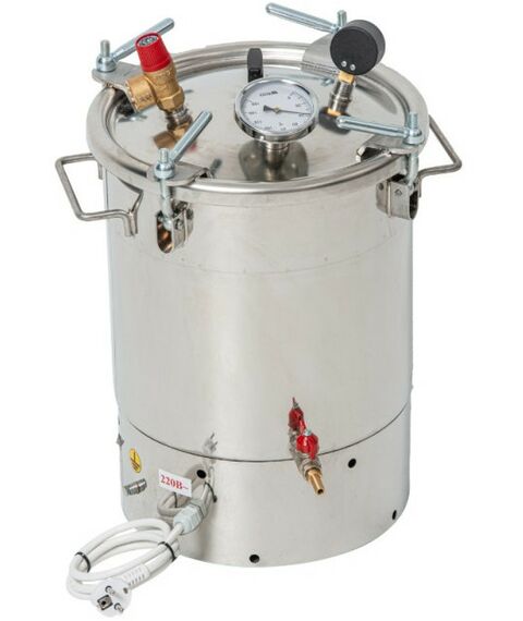 Автоклавы:  Электрический домашний автоклав "Малыш Эл Нерж" 22 л без ЭБУ с фальшдном фотографии