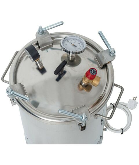 Автоклавы:  Электрический домашний автоклав "Малыш Эл Нерж" 22 л без ЭБУ с фальшдном фотографии