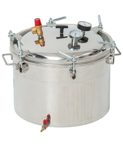 Автоклавы:  Газовый автоклав "Консерватор Газ Нерж" 46 л с фальшдном фотографии