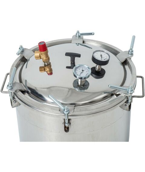 Автоклавы:  Газовый автоклав "Консерватор Газ Нерж" 46 л с фальшдном фотографии