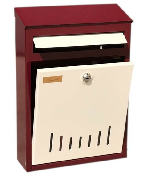 Почтовые ящики:  Почтовый ящик Элит бордово-белый фотографии