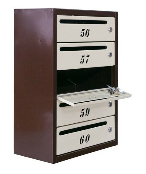 Почтовые ящики:  Почтовый ящик Комфорт 5 секций кор/беж, сквозная резка номера фотографии