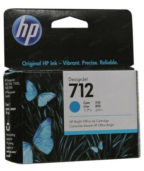 Для HP (оригинал): Картридж HP 3ED67A Cyan №712 для HP  DesignJet T210/230/250/630/650 фотографии