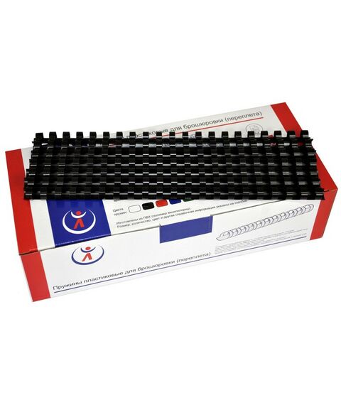 Пружины для переплета:  Пружина пластиковая 6 мм, 25л., черная, 100 шт фотографии