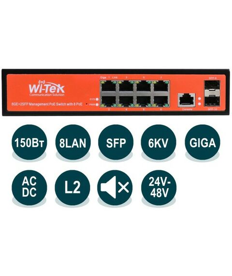 Коммутаторы, маршрутизаторы, межсетевые экраны: Управляемый гигабитный L2 коммутатор Wi-Tek MS-C2983-PB фотографии