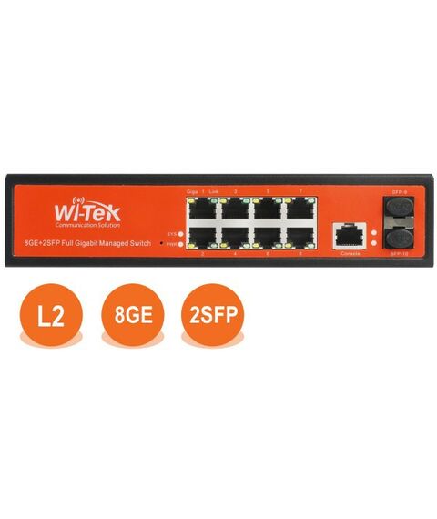 Коммутаторы, маршрутизаторы, межсетевые экраны: Управляемый L2 гигабитный коммутатор Wi-Tek WI-MS310GF фотографии
