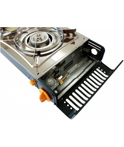 Лампы, горелки, плиты: Плита газовая двухкомфорочная  TOURIST TWIN-HIT с переходником [TW-850] фотографии