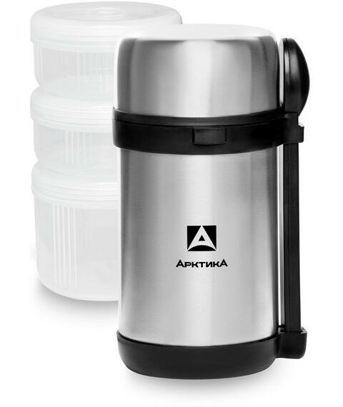 Термосы, контейнеры, бидоны, канистры: Термос Арктика 403-1500 вакуумный, с 3-мя контейнерами, 1500мл, стальной фотографии