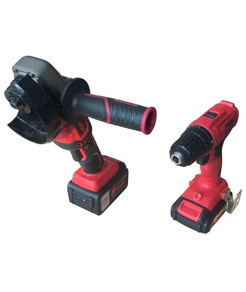 Дрели и шуруповерты: Набор аккумуляторного инструмента: дрель + УШМ EDON OAF21AD+OAF21AG 2x2Ач/3Ач, 4.1кг, кейс [1001010638] фотографии