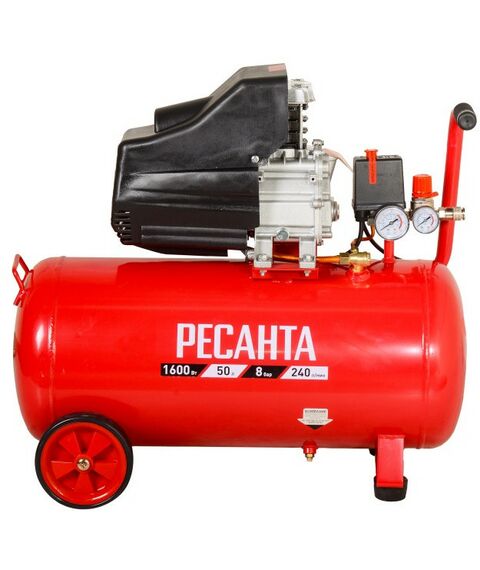 Компрессоры: Компрессор РЕСАНТА КП-50/300М 300 л/мин, 50 л, 8 Бар, 2000 Вт фотографии
