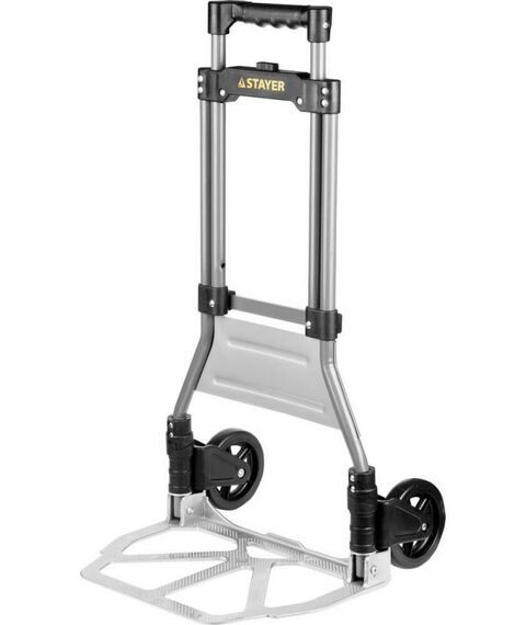 Тележки хозяйственные: Складная хозяйственная тележка STAYER PROTruck до 90кг каркас из стали, платформа из алюминия, платформа 39х28см, колёса d13см, вес 4 кг [38755-90] фотографии