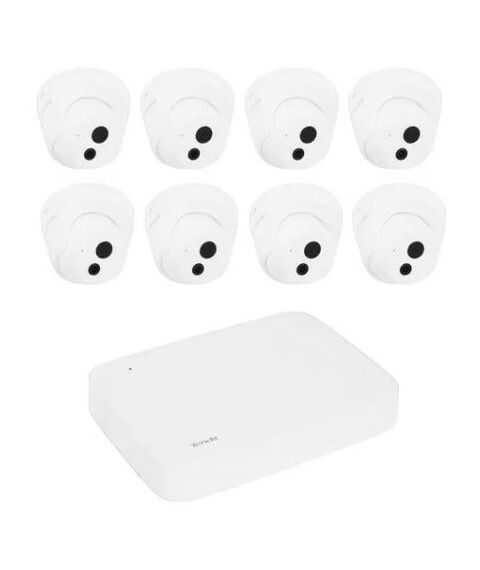 Готовые комплекты видеонаблюдения: Комплект видеонаблюдения с PoE на 8 каналов TENDA K8P-4CR видеорегистратор и 8 камер "ракушек" PoE HD фотографии