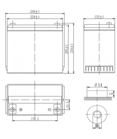 Аккумуляторы для ИБП и охранных систем: Аккумулятор Delta DTM 1255L 12V, 55Ah фотографии