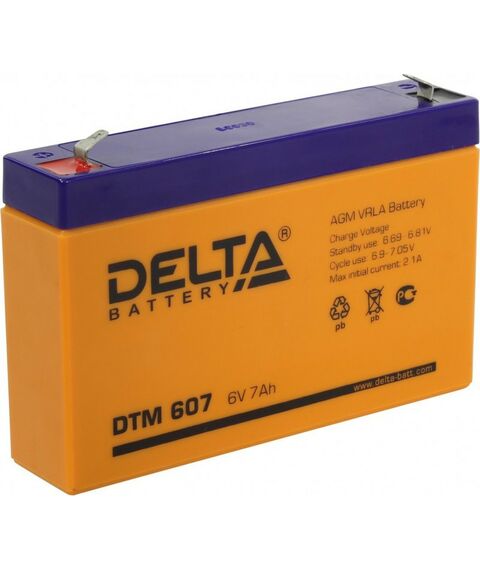 Аккумуляторы для ИБП и охранных систем: Аккумулятор для UPS Delta DTM 607 6V, 7Ah фотографии