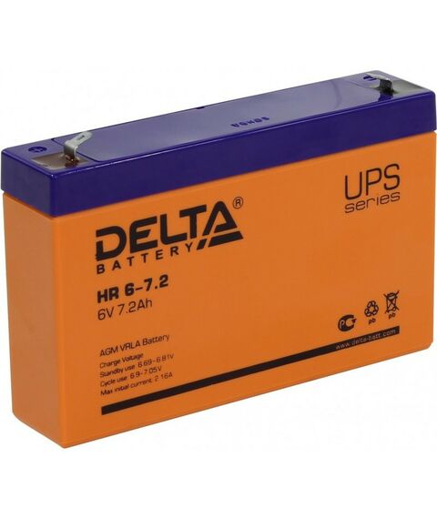 Аккумуляторы для ИБП и охранных систем: Аккумулятор для UPS Delta HR 6-7.2 6V, 7.2Ah фотографии