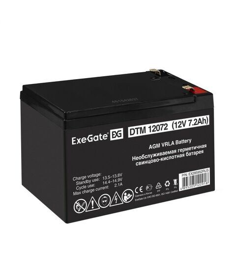Аккумуляторы для ИБП и охранных систем: Аккумулятор для UPS Exegate DTM 12072 12V, 7.2Ah [EX285952RUS] фотографии