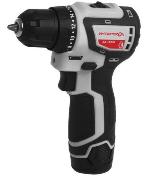 Дрели и шуруповерты: Аккумуляторная бесщет.дрель-шуруповерт Интерскол ДА-10/12В Li-ion, кейс, 2*2Ач [687.2.2.70] фотографии