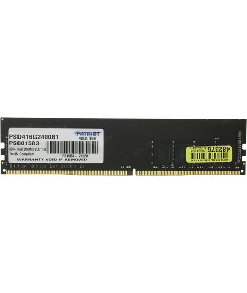 Оперативная память: Модуль памяти Patriot Signature Line 16Gb DDR4 DIMM <PC4-19200> CL17 [PSD416G240081] фотографии