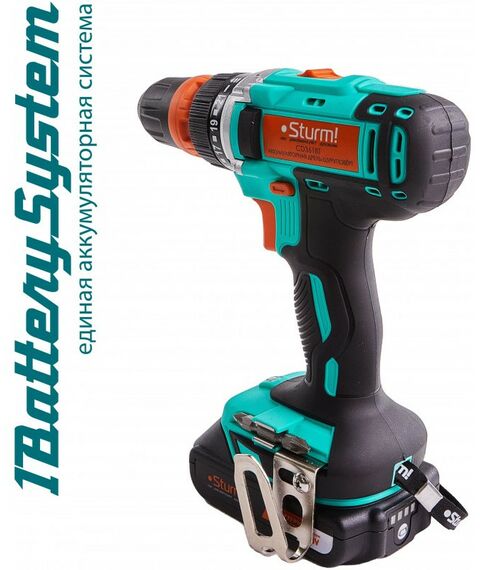 Дрели и шуруповерты: Дрель-шуруповерт аккумуляторная Sturm! CD3618T 18В, 2.0Ач, 30Нм, 1BatterySystem фотографии