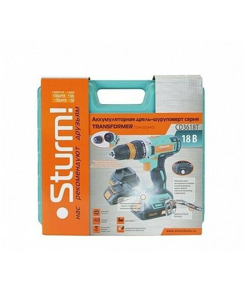 Дрели и шуруповерты: Дрель-шуруповерт аккумуляторная Sturm! CD3618T 18В, 2.0Ач, 30Нм, 1BatterySystem фотографии