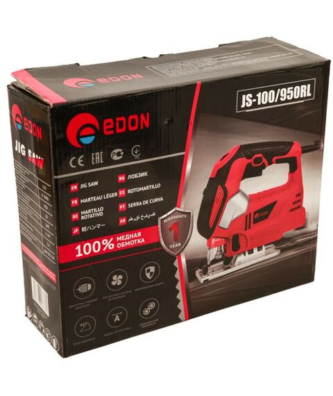 Лобзики: Лобзик EDON JS100/950RL 950Вт, 80/8мм, 0-3000 ход/мин, 2.7кг [1001140110] фотографии
