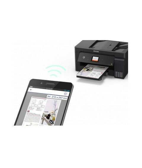 Многофункциональные устройства: Многофункциональное устройство Epson L14150 A3, струйное МФУ, LCD, 17стр/мин, 4800x1200dpi, 4краски, USB2.0, ADF, WiFi,  сетевой, двуст.печать [C11CH96404] фотографии