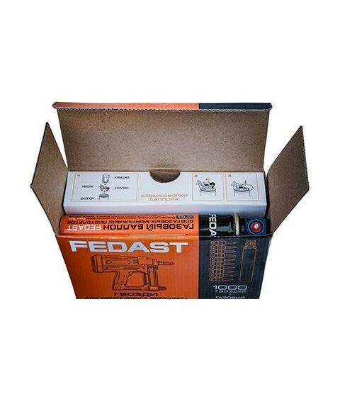 Гвозди прямого монтажа:  Гвозди 3.0*32 мм усиленные для монтажного пистолета в комплекте с газовым баллоном 165 мм FEDAST [fd3032egfc] фотографии
