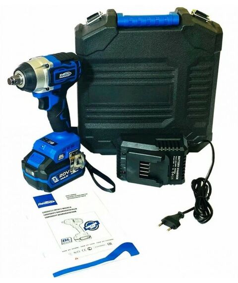 Гайковерты, отвертки: Гайковерт аккумуляторный ударный REDBO OAW-20/300PBL Li-ion 20В, 300Нм, 2000об/мин, 1/2", 1х4Ач, 1.7кг, кейс, б/щет [202020300011] фотографии