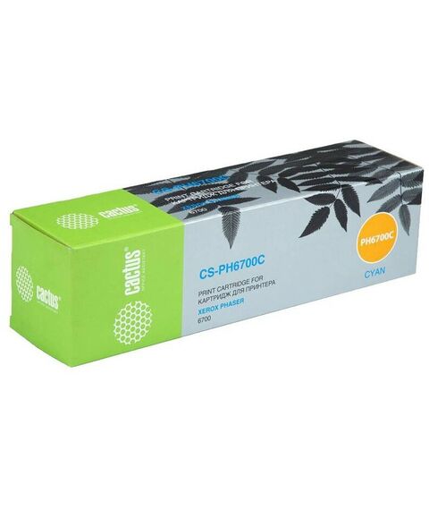 Для Xerox (совместимые): Тонер-картридж Cactus CS-PH6700C голубой аналог 106R01523 для Xerox Phaser 6700 (12000 стр.) фотографии